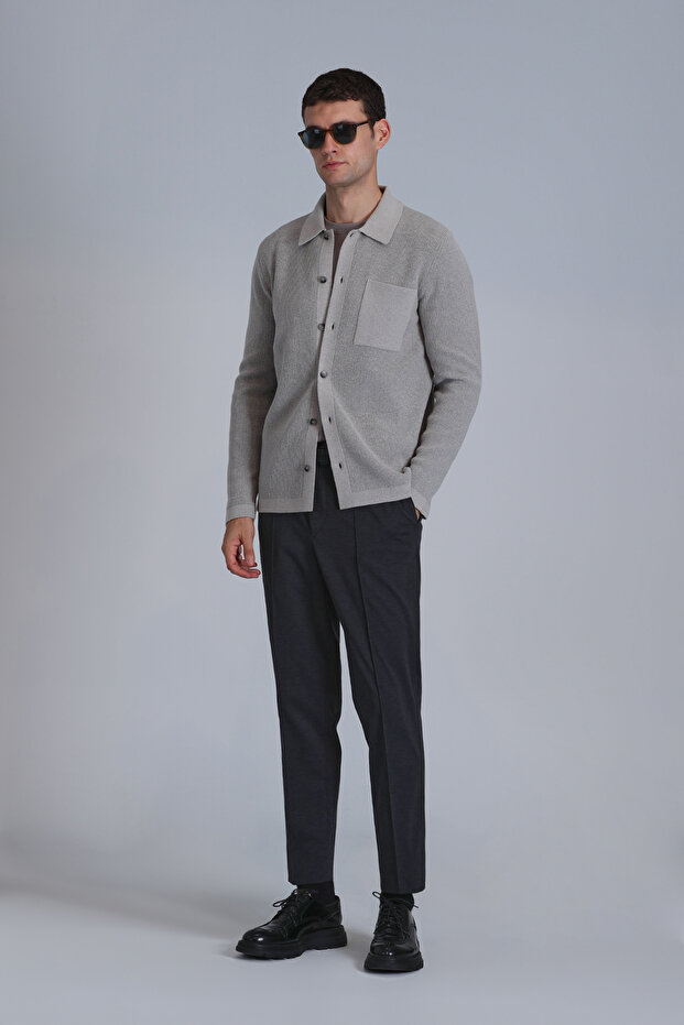 Solıd Erkek Hırka Vizon - 2