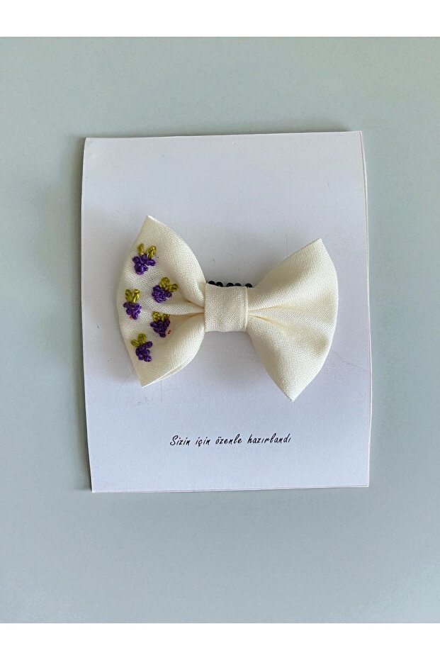 Grape Embroidered Hairless Baby Hair Clip (1 Piece)