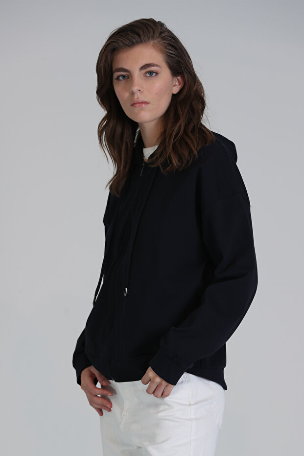 Brera Kadın Örme Sweatshırt Lacivert - 5