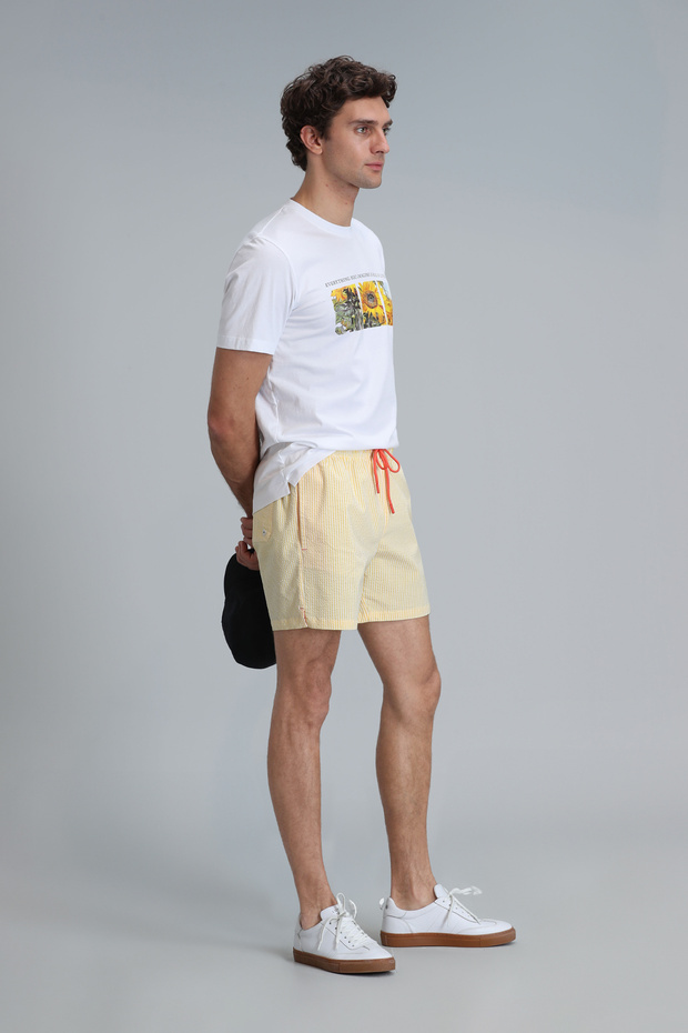 Strıped Erkek Deniz Şortu Sarı - 4