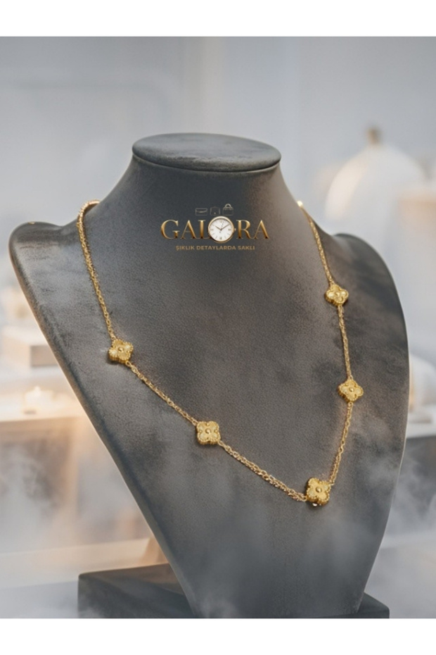 Şans Getiren Yonca Desenli Çelik Kolye – Minimal ve Zamansız Stil - 3