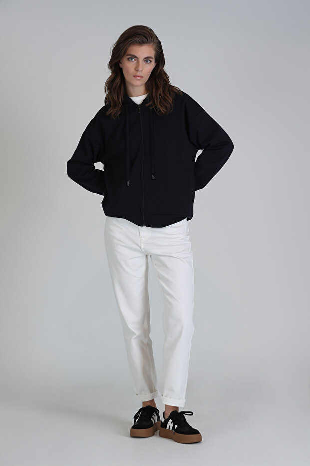 Brera Kadın Örme Sweatshırt Lacivert - 4