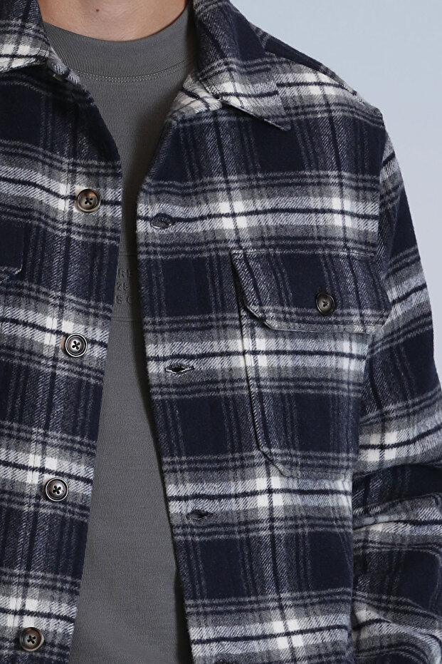 Fera Erkek Basic Gömlek Slim Fit Lacivert - 3