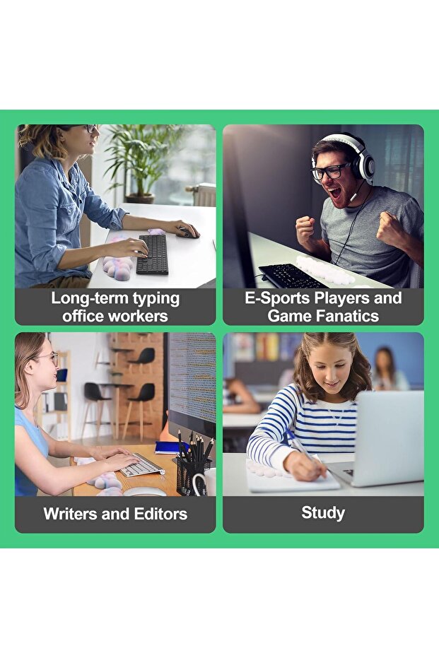 مسند معصم لوحة المفاتيح السحابي (أبيض) - 6