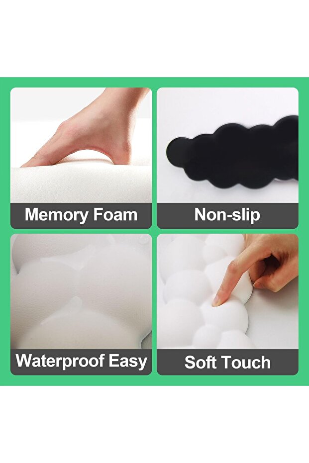 مسند معصم لوحة المفاتيح السحابي (أبيض) - 3