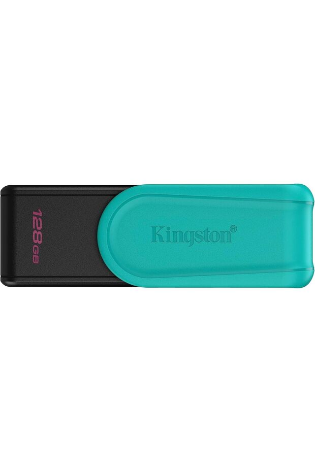 ذاكرة USB من نوع DataTraveler Exodia S بسعة 128 جيجابايت، USB 3.2 الجيل الأول، منفذ USB من النوع A، باللون الأسود/الفيروزي