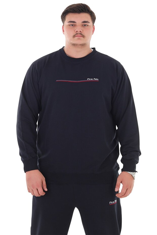 Men's Plus Size 2 Thread Crew Neck Sweatsuit Tracksuit Set Suitable for Weight up to 154 Kilograms