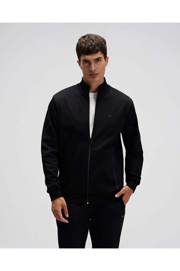 Men's Zippered Sweatshirt Em545-Bk