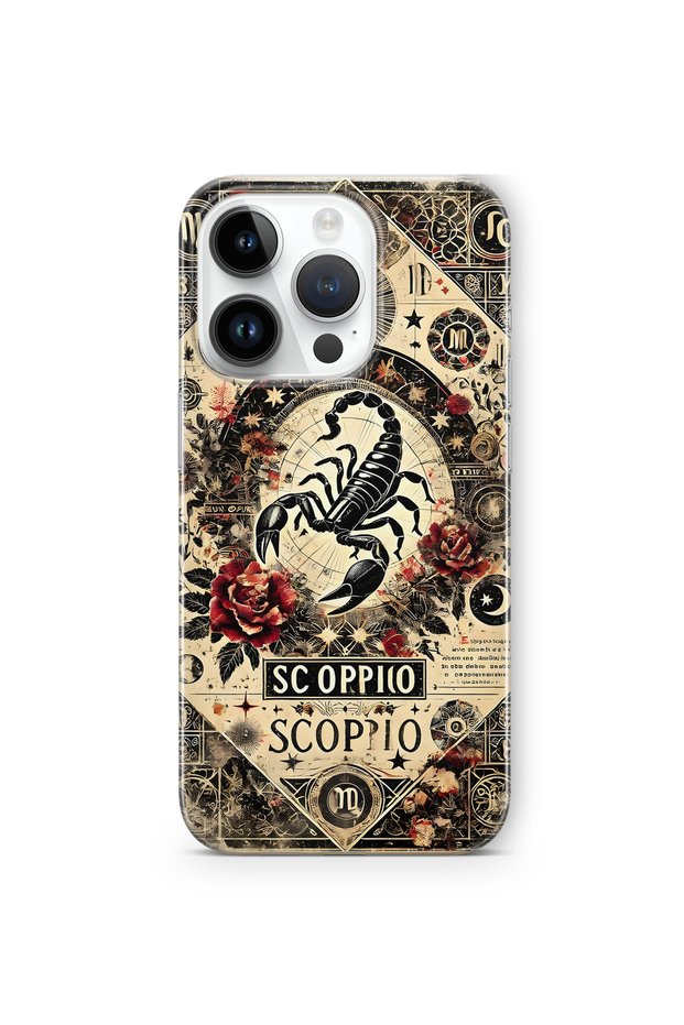 Scorpio Patterned Transparent Phone Case Compatible with iPhone 15 Pro Max