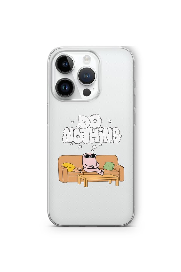 Do Nothing Patterned Transparent Phone Case Compatible with iPhone 16 Pro