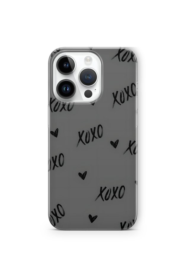 iPhone 16 Pro Max Compatible Xoxo Patterned Transparent Phone Case