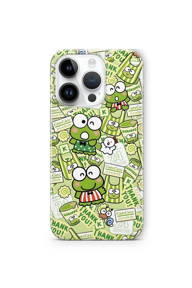 Cute Frog Pattern Transparent Phone Case Compatible with iPhone 14 Pro Max
