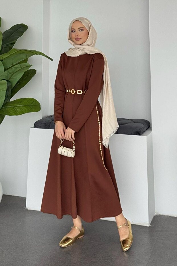 Eline Dalgıç Elbise Taba - 1