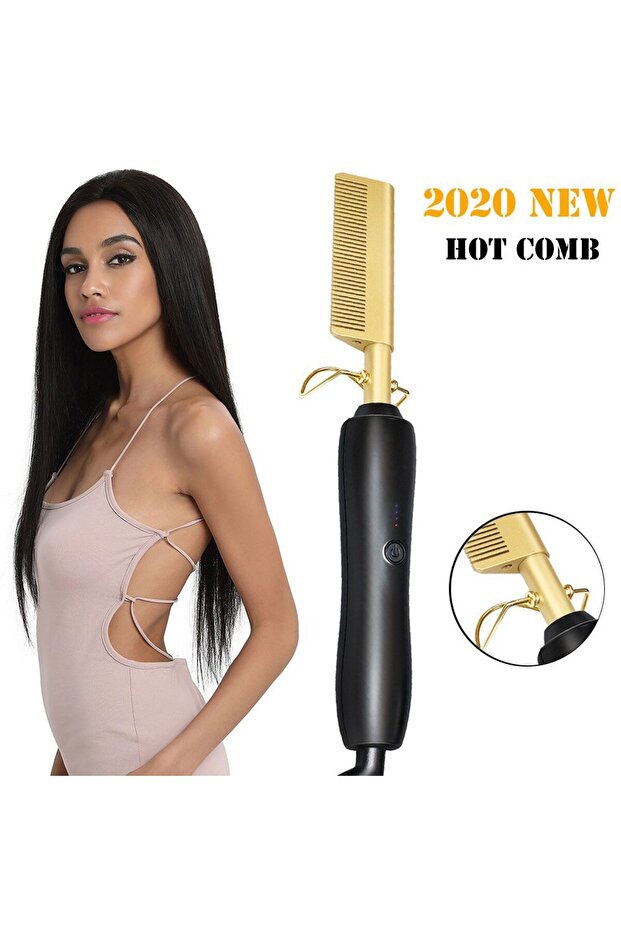 Professional Hair Straighteners Electric Hot Comb Curler Brush Heating Comb