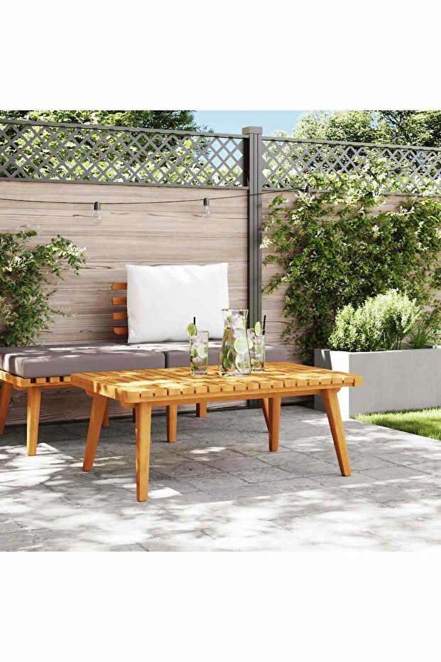 Garden Corner Sofa with Cushions Solid Acacia Wood