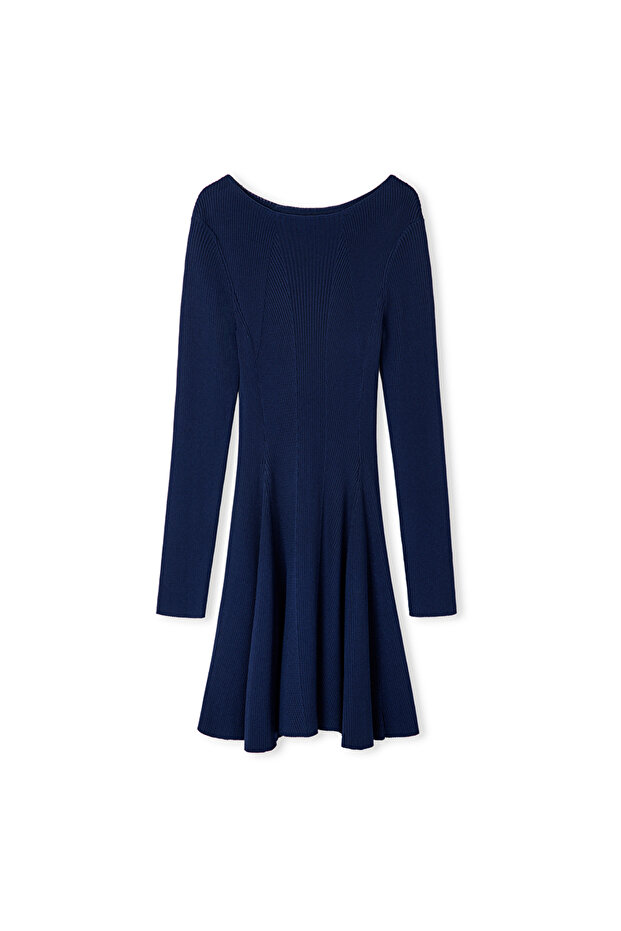 Volanlı triko elbise - 3