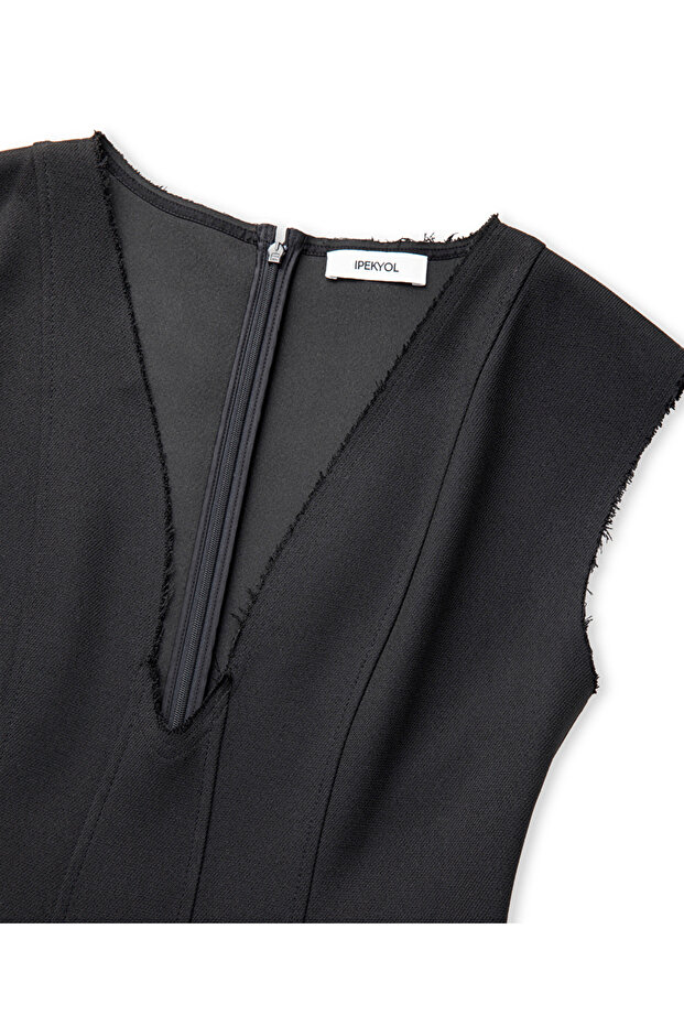 Çift parça colorblock elbise - 4