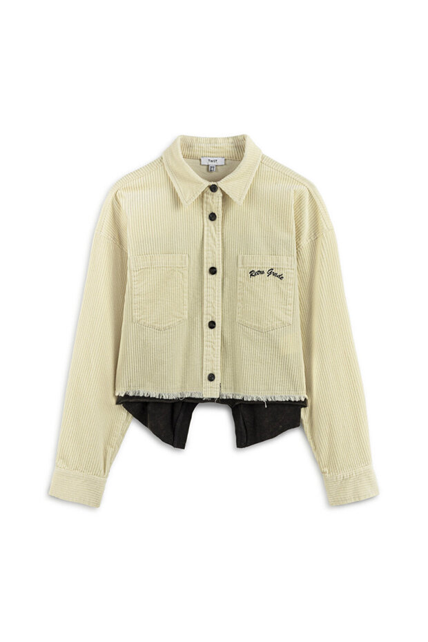 SLOGANLI KADİFE GÖMLEK - 3