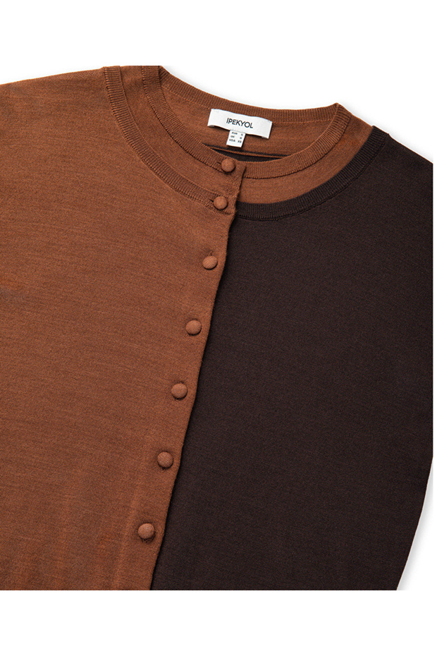 Çift parça görünüm triko hırka - 4