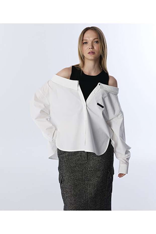 ÇİFT PARÇA GÖRÜNÜM POPLİN GÖMLEK - 1