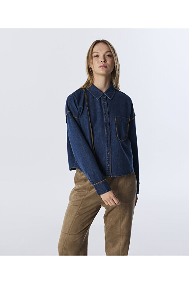 KONTRAST DİKİŞLİ GÖMLEK - 1