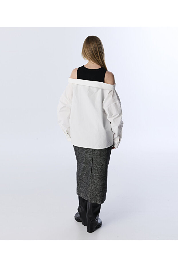 ÇİFT PARÇA GÖRÜNÜM POPLİN GÖMLEK - 6