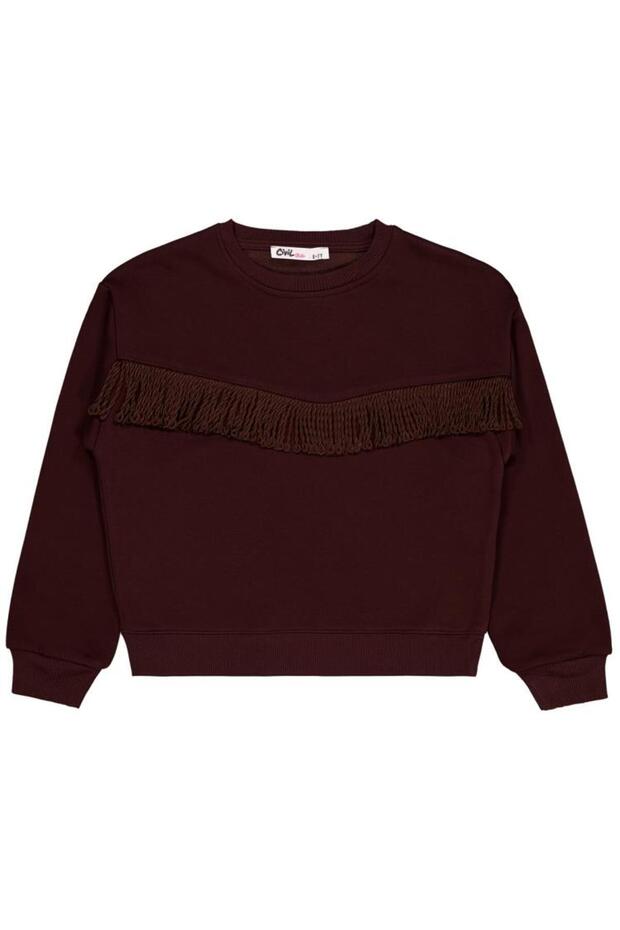 Tasseled 10-13 Years Old Sweatshirt - Brown 13-14 Years Old