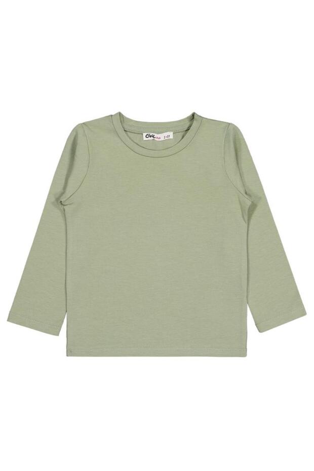 Basic 2-5 Yaş Sweatshirt - Haki 3-4 Yaş - 1