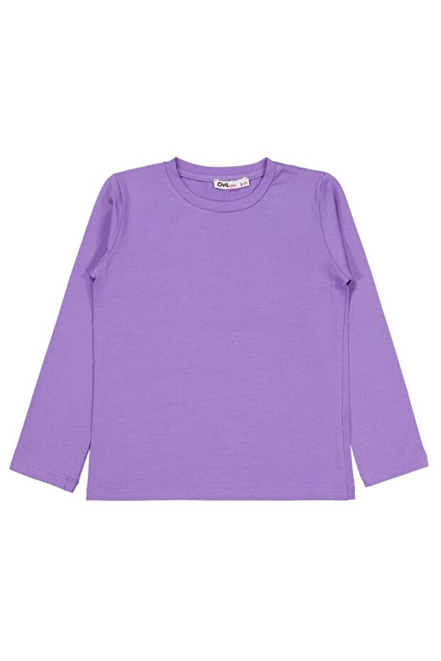Basic 6-9 Yaş Sweatshirt - Lila 6-7 Yaş - 2
