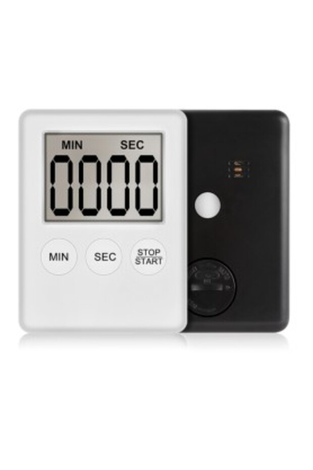 Timer (Chronometer) for Kitchen, LCD Display, Magnetic Support, White - 3