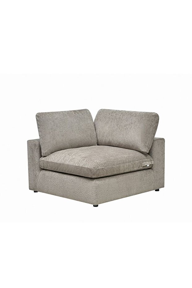 Neithan Corner Wedge Fabric Sofa - Taupe, Stylish 1-Seater Corner Sofa with 2-Year Warranty