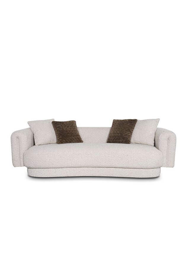 Adrika 3 Seater Fabric Sofa - Brown | Solid Wood Frame | Stylish & Comfortable | 2 Year Warranty