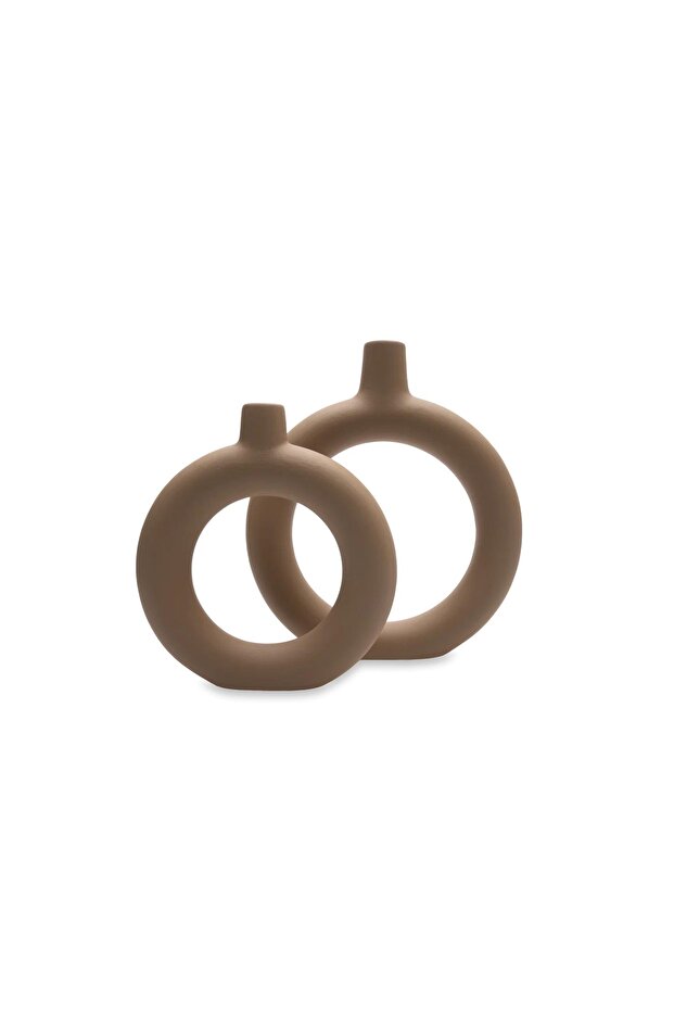 SİMİT VAZO SETİ, SÜTLÜ KAHVE - 1