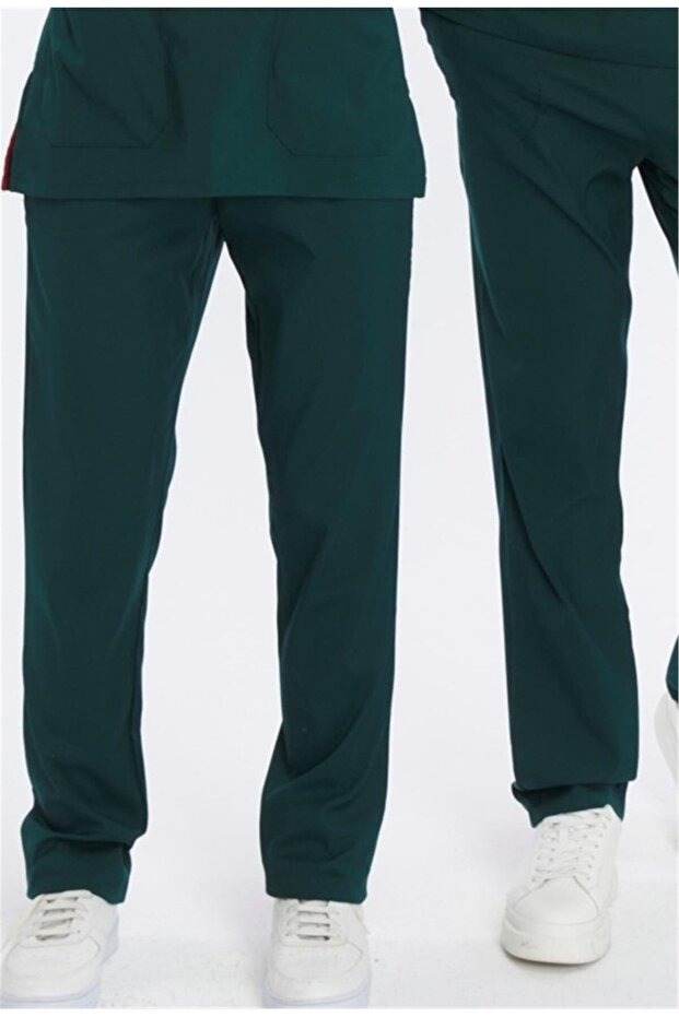 Happiness Basic - Stretch Fabric Doctor Nurse Scrubs Single Bottom Surgical Uniform (Unisex), Dark Green