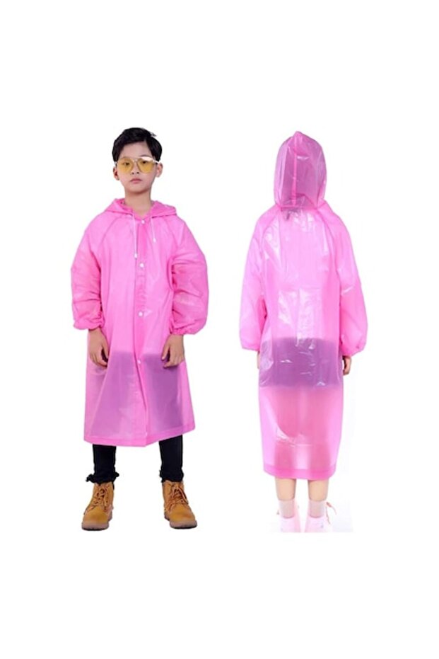 Children's raincoat, Optim Solution, EVA, waterproof, pink, 100x145cm - 1