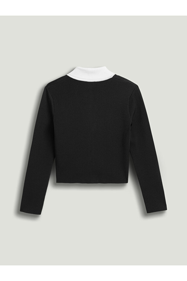 Kontrast Yakalı Triko - 7