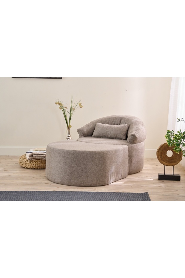 PİTTA FULL SÜNGER BERJER, PUFLU, KAHVE - 3