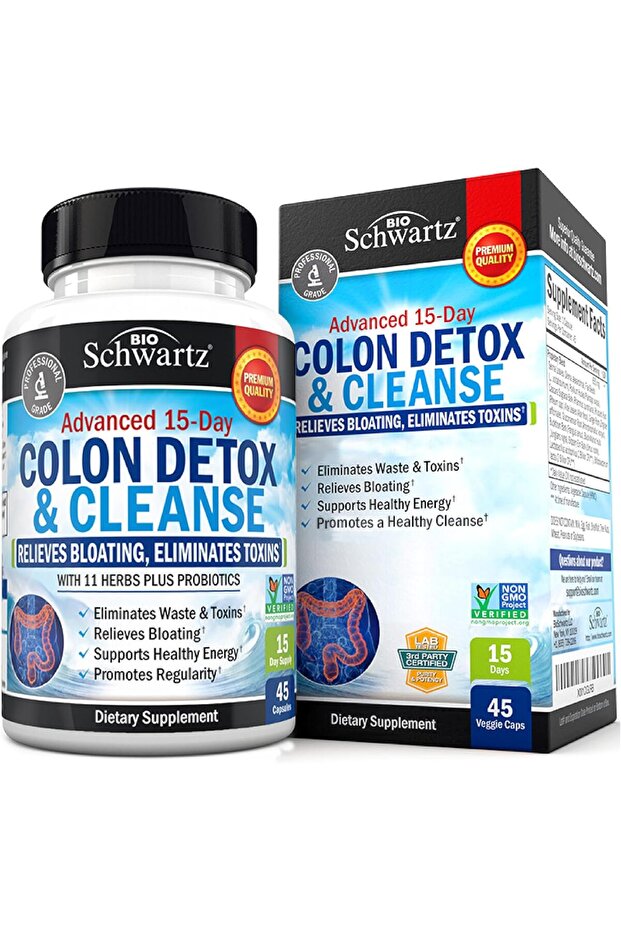 Colon Cleanser & Detox – 15 Day Extra Strength Cleanse with Probiotics, Psyllium & Noni (45 Count)