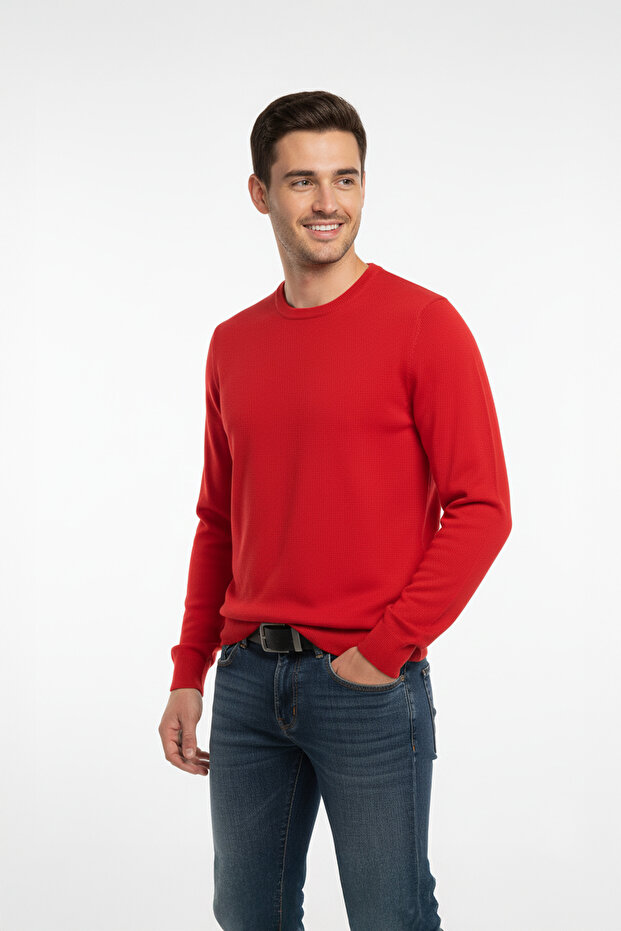 سترة رجالية ناعمة برقبة دائرية - 1