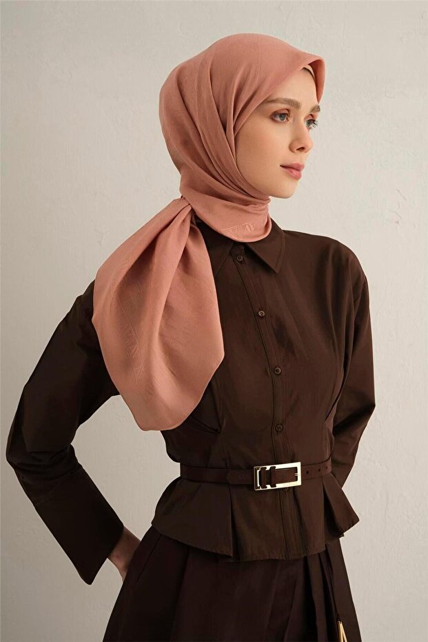 Eșarfă modernă cu model, eșarfă roz - 1