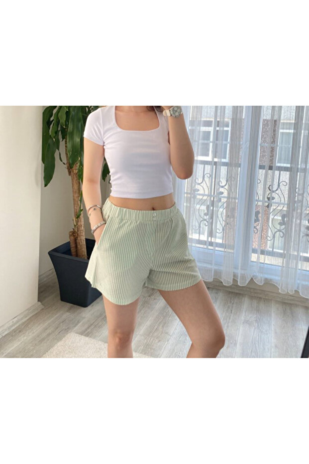 Gofre Kadın Şort - 2