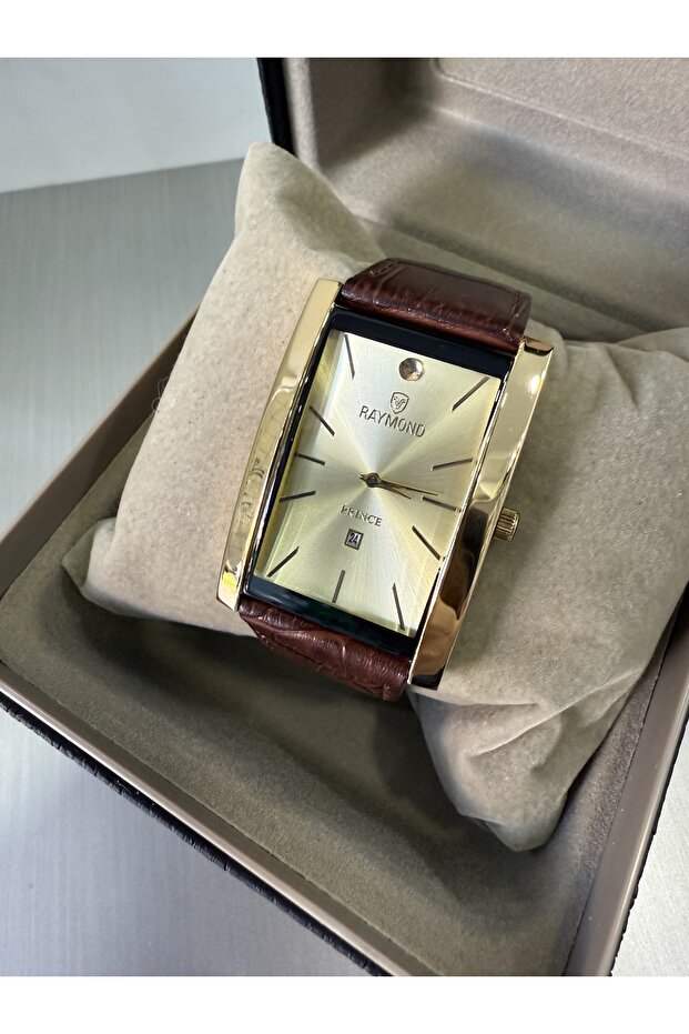 ساعة يد رجالية كلاسيكية مستطيلة الشكل - 4