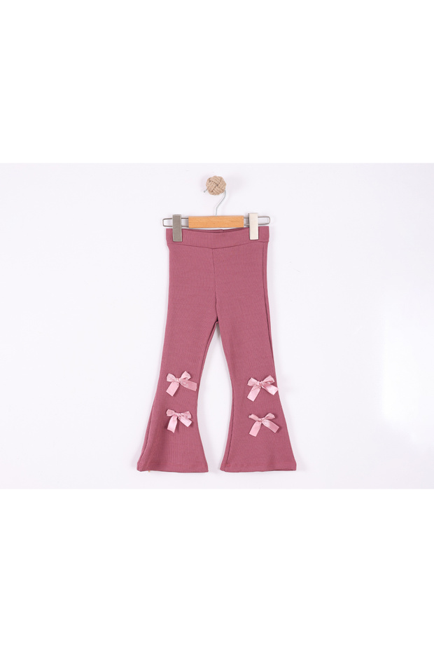 Girls' Ribbed Isp Flared Nklu Pants Leggings