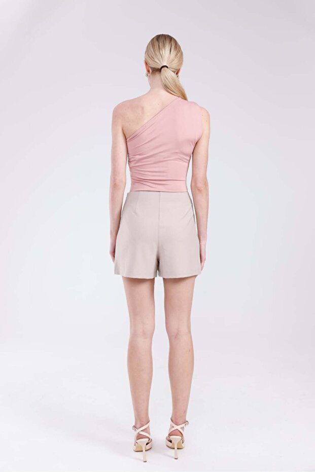 Мини пола с разрез отпред - 5