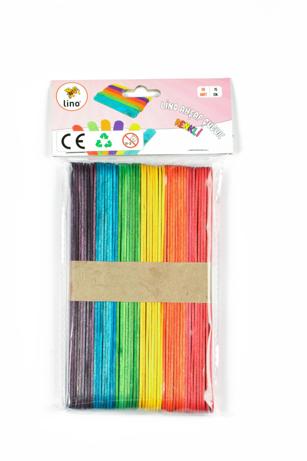Wooden Stick Colored 15cm 50Pcs