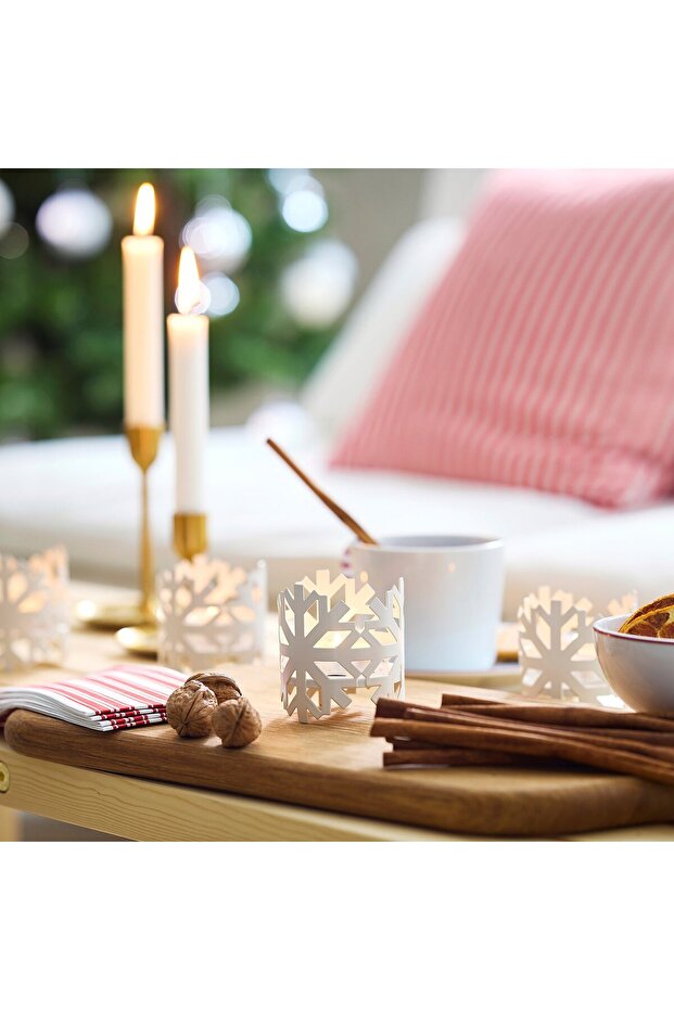 حامل شمعة صغيرة VINTERFINT، أبيض، 8 سم - 3