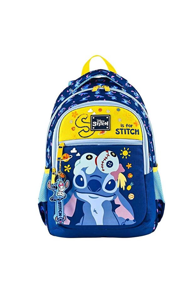 Stitch Patterned Navy Blue School Bag Otto.49200