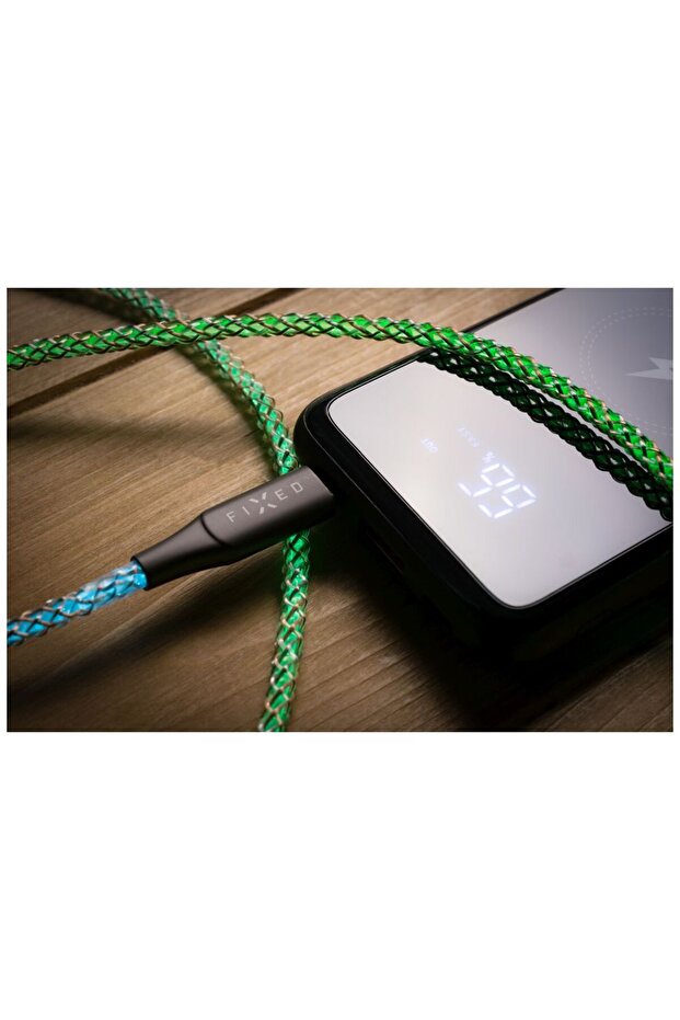 FIXED Glowing Charging Cable USB-C/USB-C 1,2m, PD support, 60W, rainbow - 11