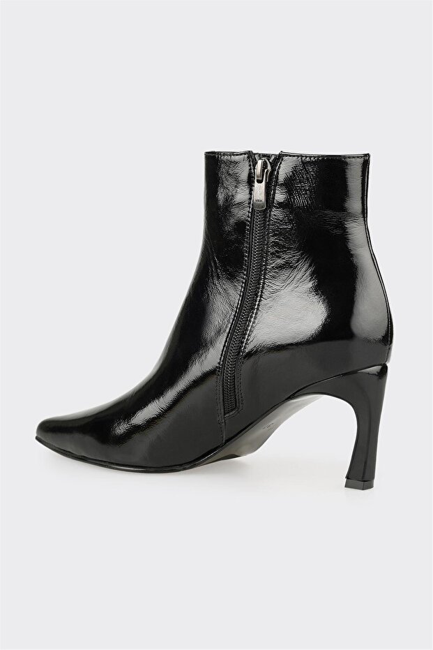 Siyah Deri Kadın Klasik Bot - 3