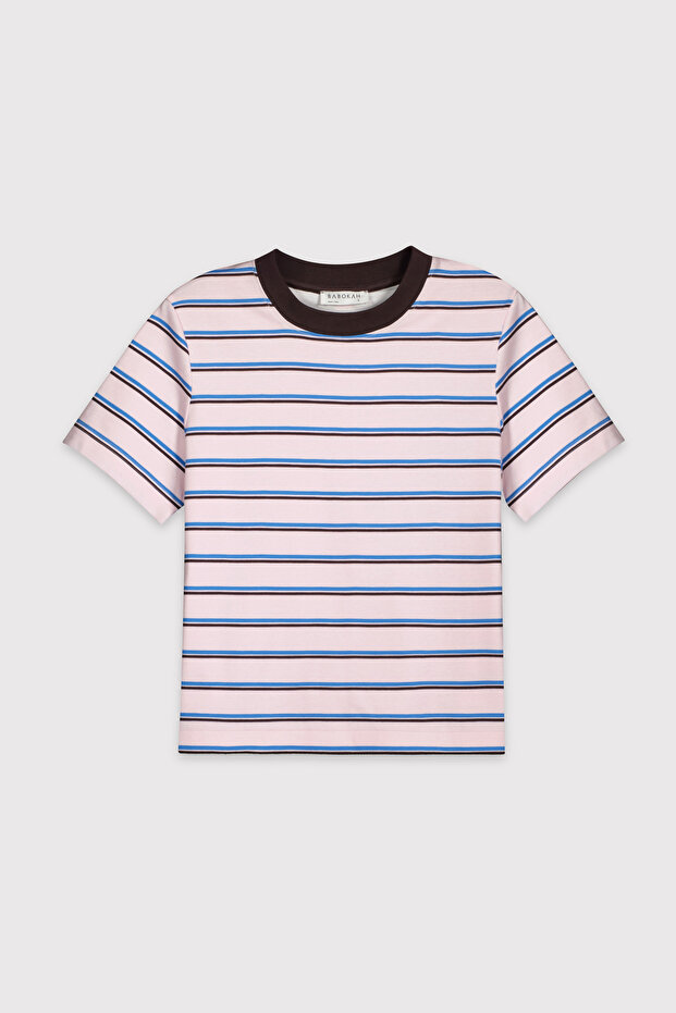 Çizgili Regular Basic Tshirt - 5